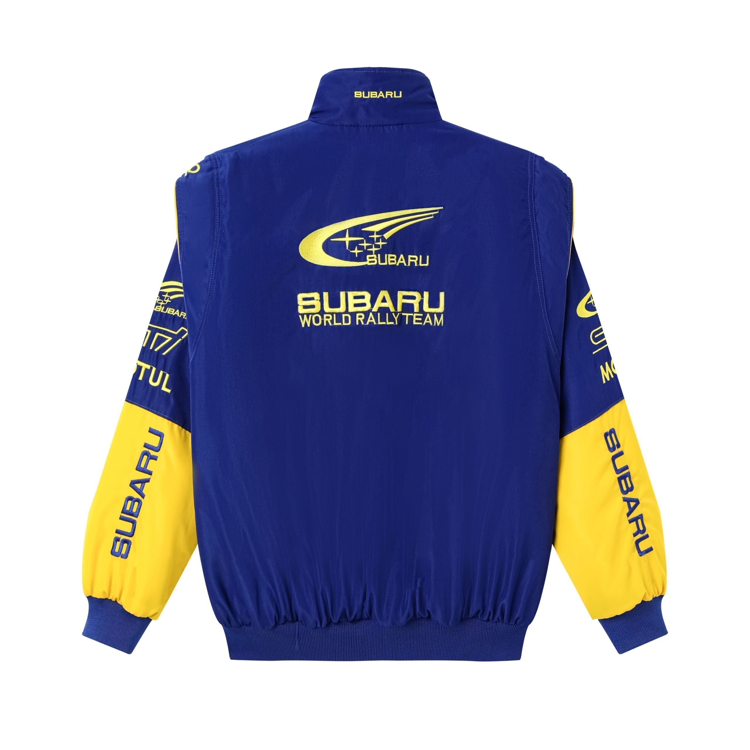 Subaru World Rally Team Jacket – Blue & Yellow Motorsport Racing Zip-Up