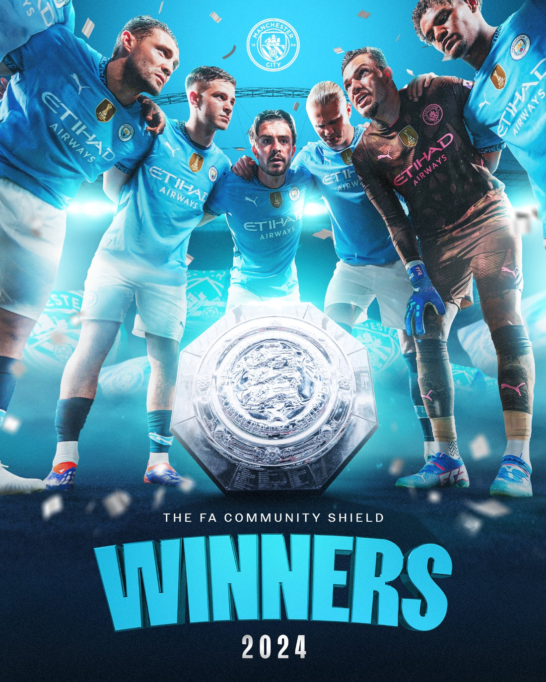 MAN CITY WIN COMMUNITY SHIELD VS MANCHESTER UNITED AT WEMBLEY STADUIM.