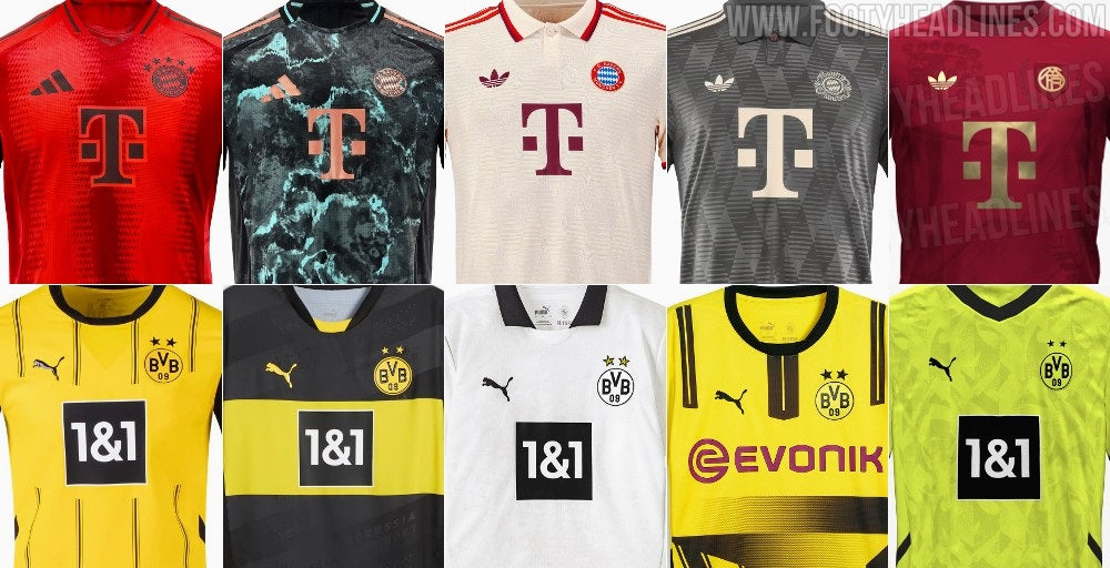 Bayern München and Dortmund to Both Release 5 Kits in 24-25 Season