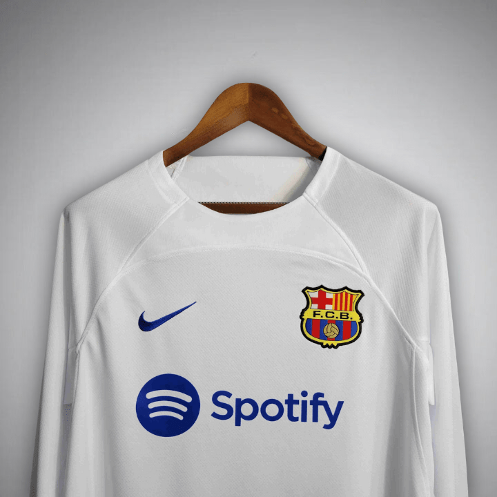 23/24 FC Barcelona White Long Sleeve Away Kit