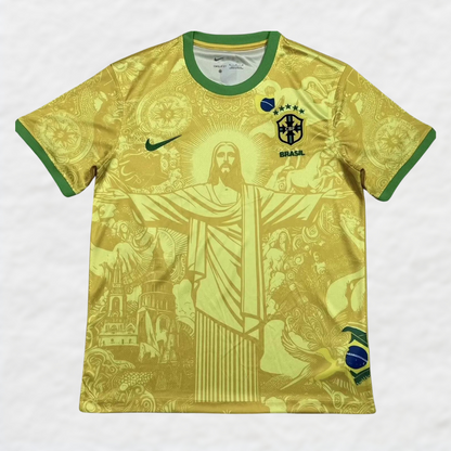 BRAZIL 2024/25 Yellow 'JESUS CHRIST THE REDEEMER' SPECIAL EDITION SHIRT