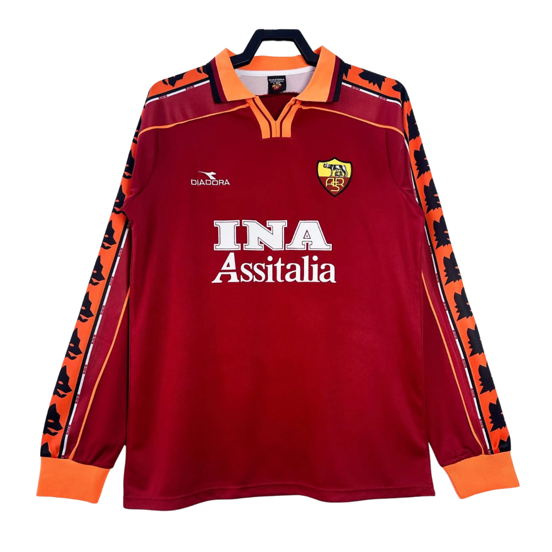 AS Roma Long Sleeve retro Home kit - 1998-99