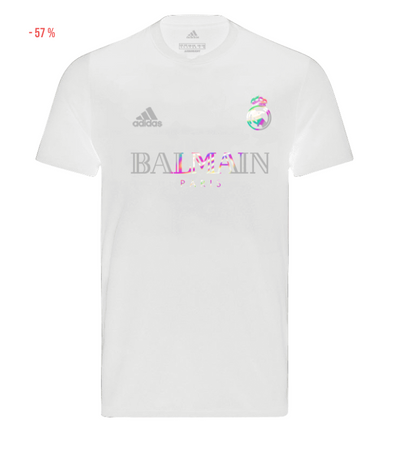 Camiseta blanca Real Madrid x Balmain