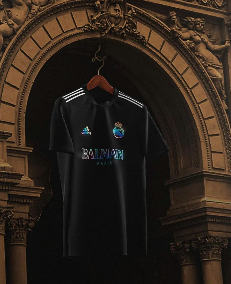 REAL MADRID x BALMAIN Black Shirt