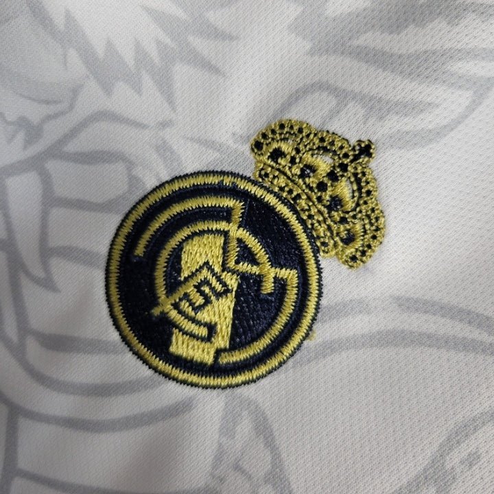 Real Madrid white dragon kids jersey